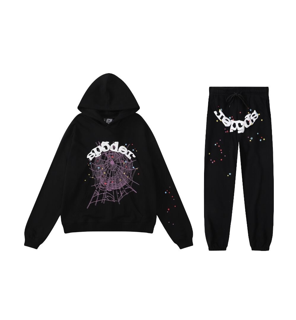 Tracksuit Featuring a Spider Graphic Schwarz