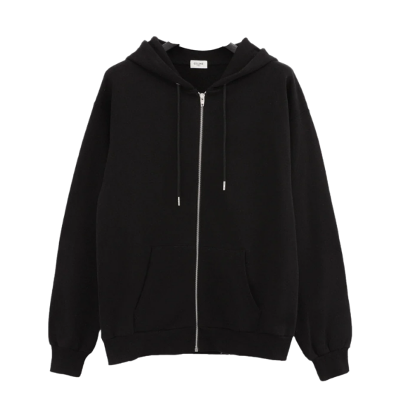 Basic Zipper Hoodie Schwarz
